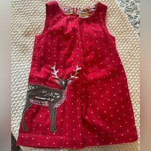 Mini-Boden red corduroy reindeer jumper - EUC, size 3-4